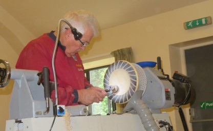 Sanding the bowl